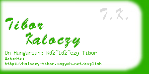 tibor kaloczy business card